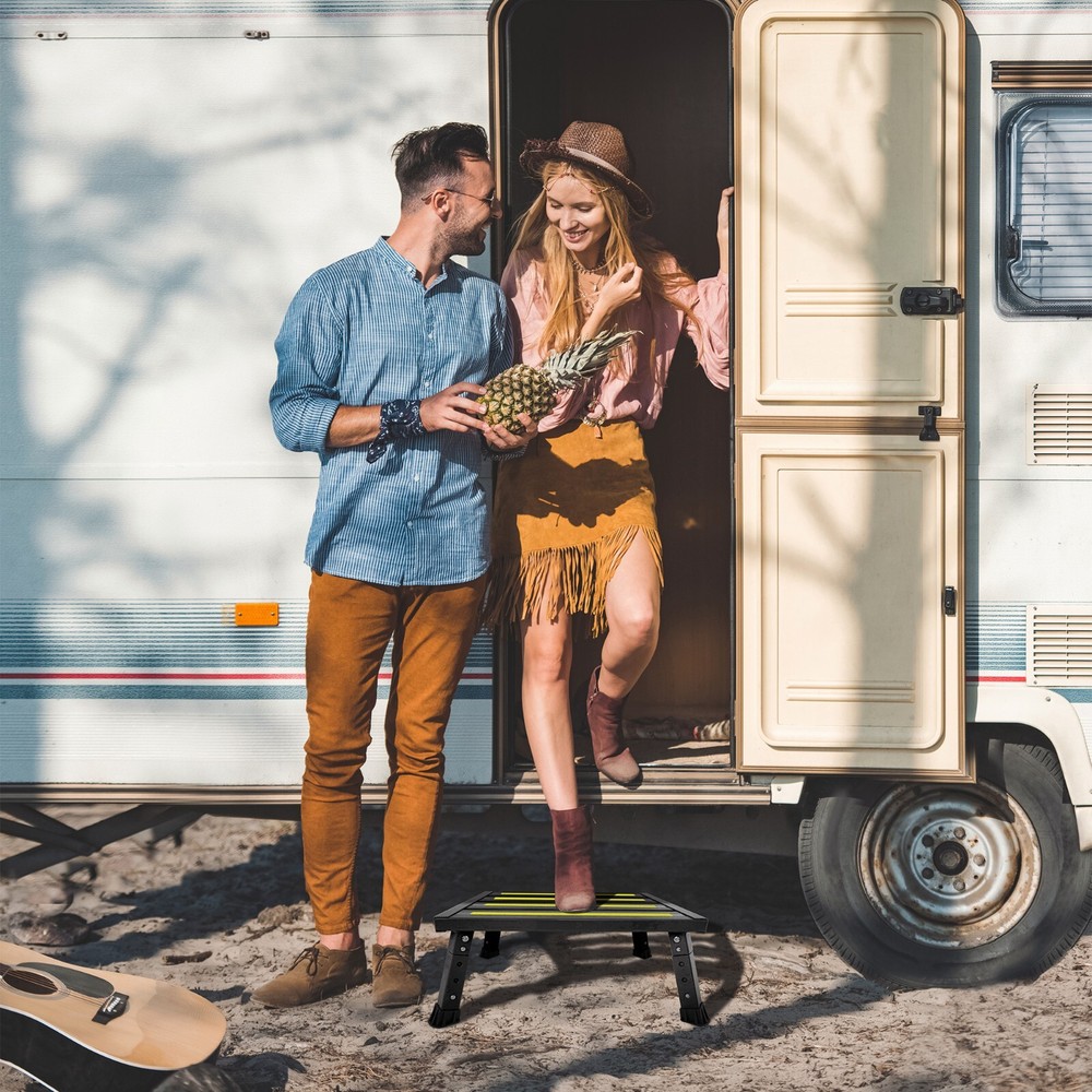 Adjustable Height Platform Step | Supports up to 1,000lbs. | Aluminum(BLACK)