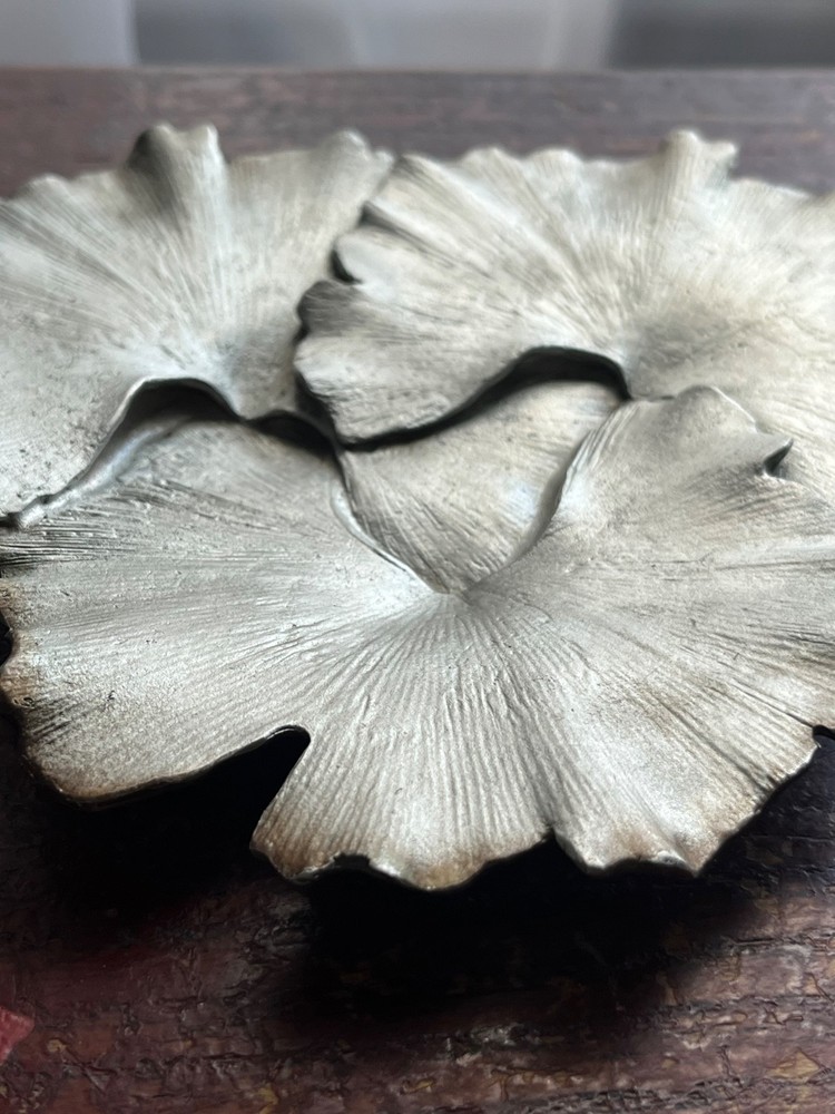 Gingko Leaf Cast Metal Dish by Michael Michaud Table Art Inc