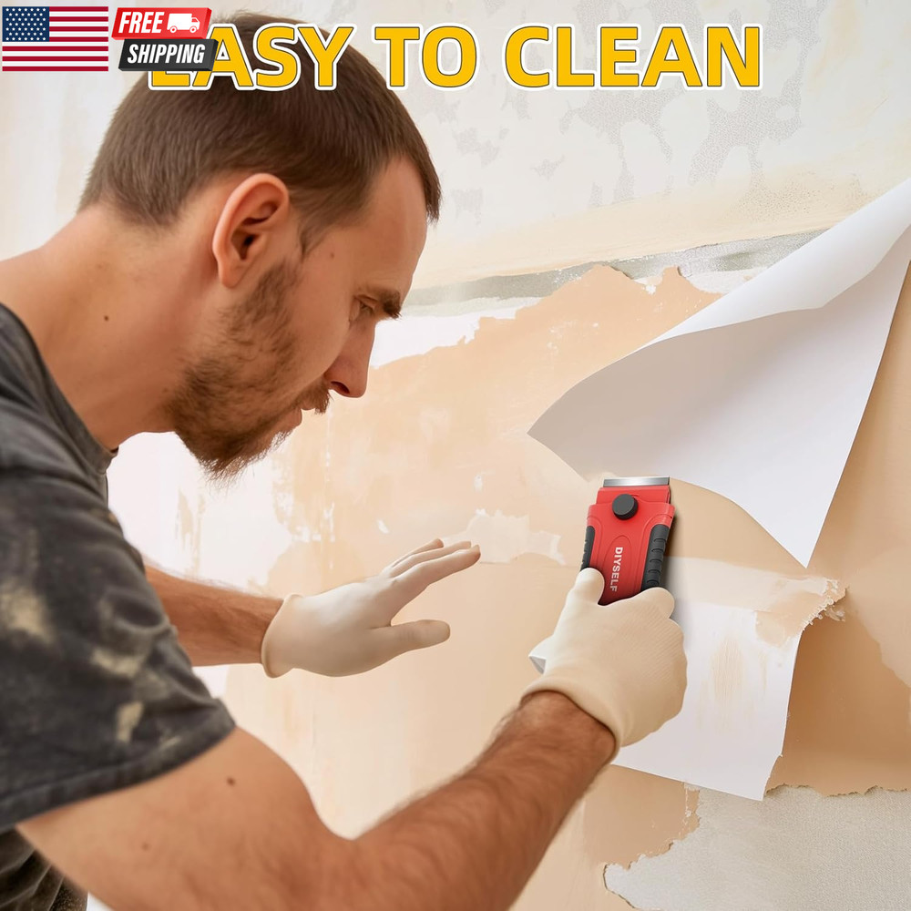 1 Pack Razor Blade Scraper with 15 Extra Blades, Scraper Tool for Cleaning Windo