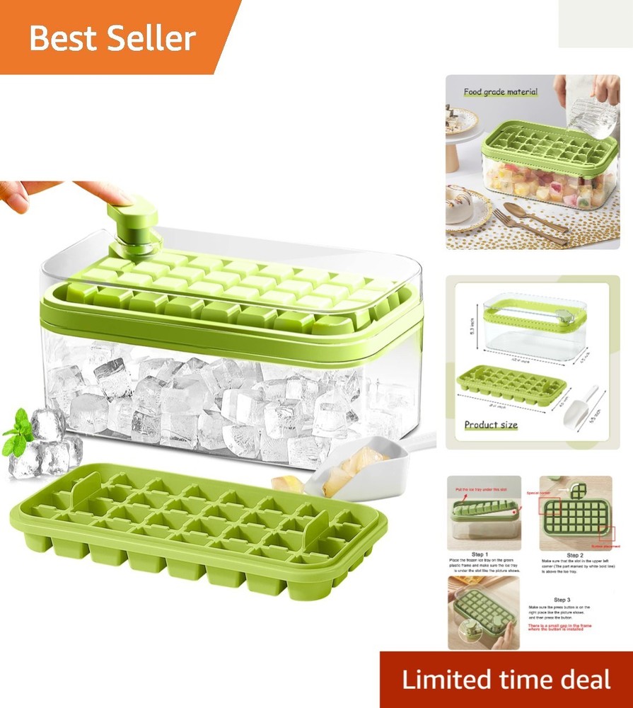 Creative Square Ice Cube Tray with Lid & Bin – Perfect Gift for Drink Lovers