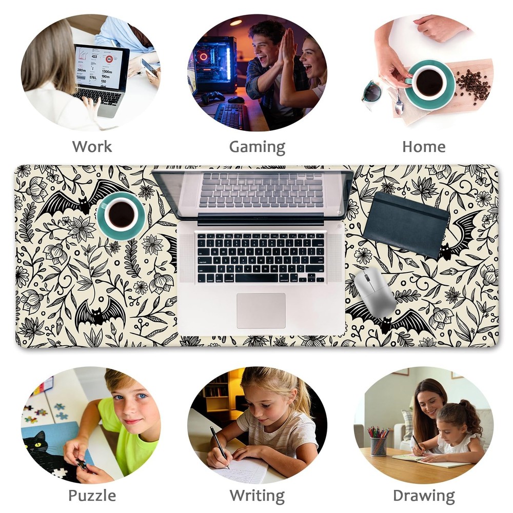 LIMKRIAN Goth Bat Mouse Pad Large Desk Mat, Extra Large Gaming Computer Mouse...