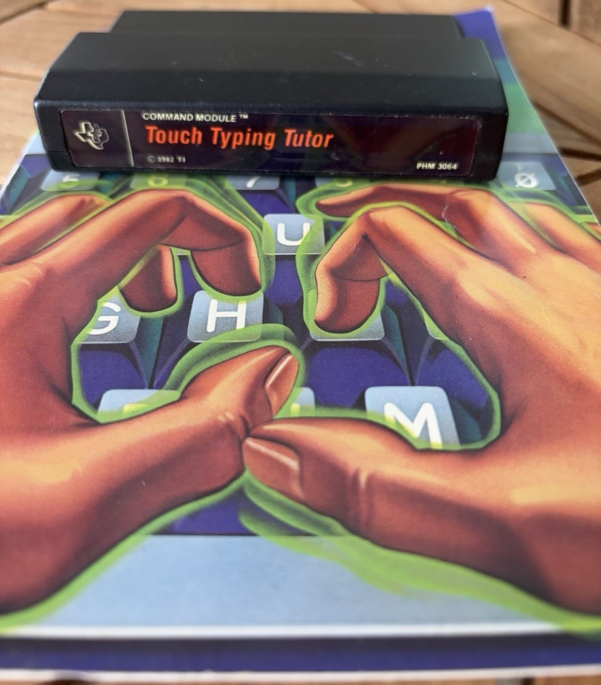 Touch Typing Tutor, TI-99/4A Educational Game Part No. PHM3064 & Command Module