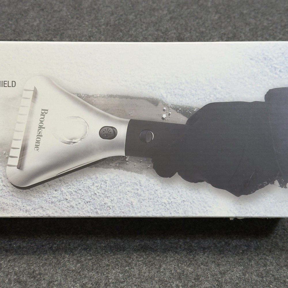 Brookstone Heated Electric Windshield Scraper with LED Light - Snow Ice Melter