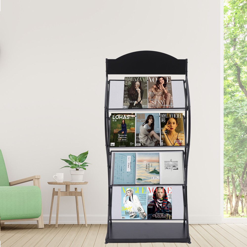 Book Shelf Rack Floor Multi-layer Storage Display Rack Newspaper Comic Display