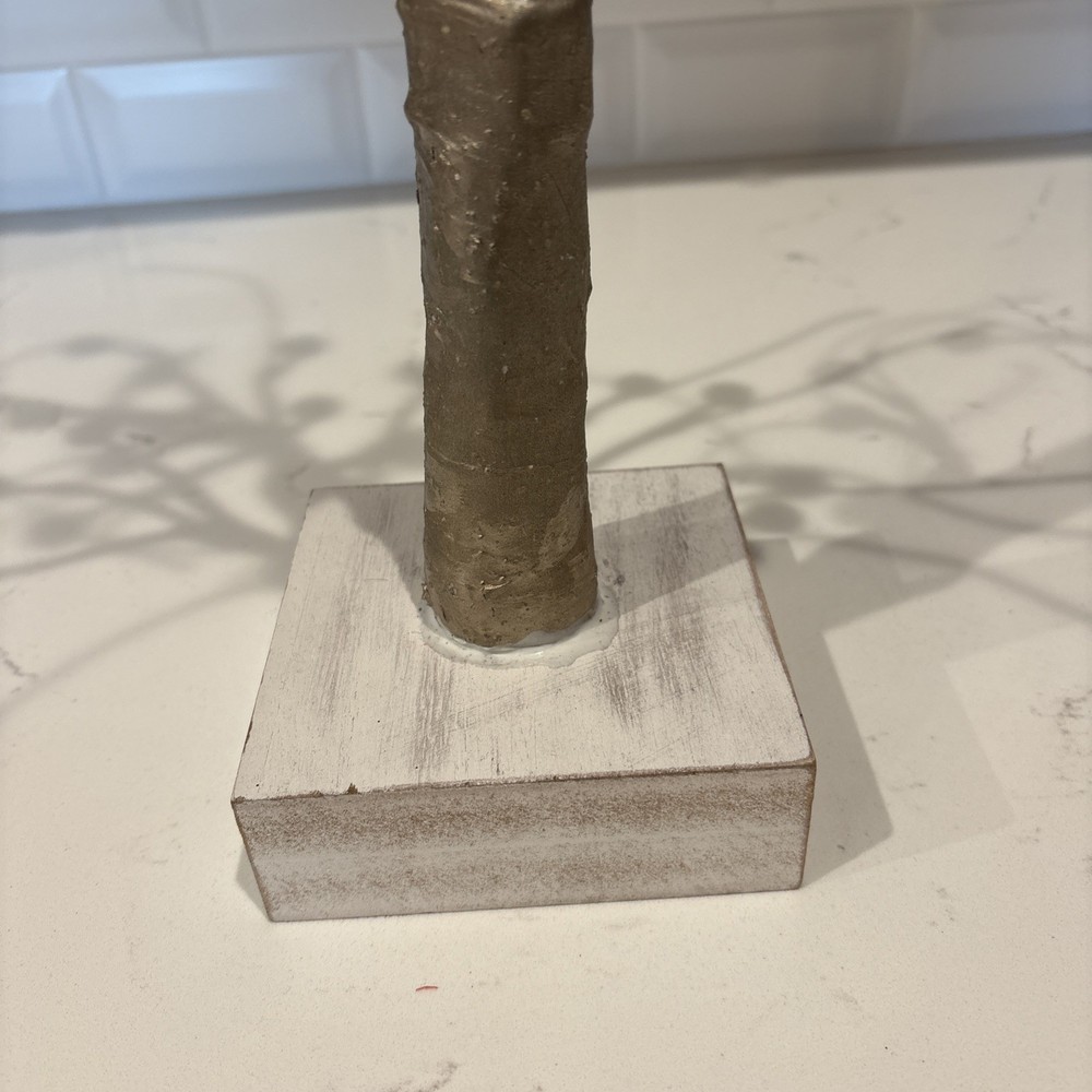 Holiday Tabletop Tree Silver White Battery Lit