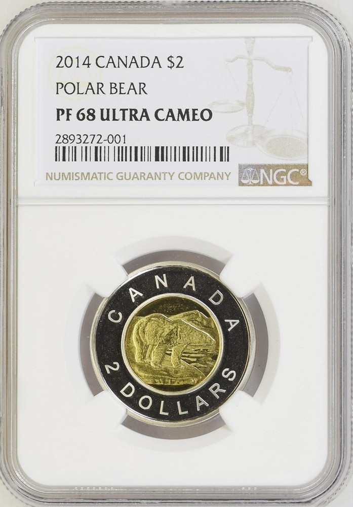 2014 Canada $2 Polar Bear Proof NGC PF 68