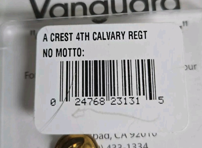 4TH CAVALRY REGIMENT PIN U.S. ARMY CREST