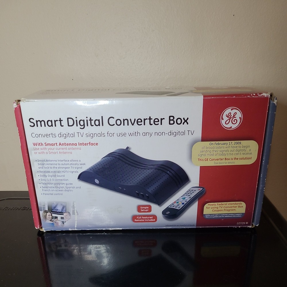 GE Smart Digital Converter Box • Model 22729 with Remote Cable • Open Box