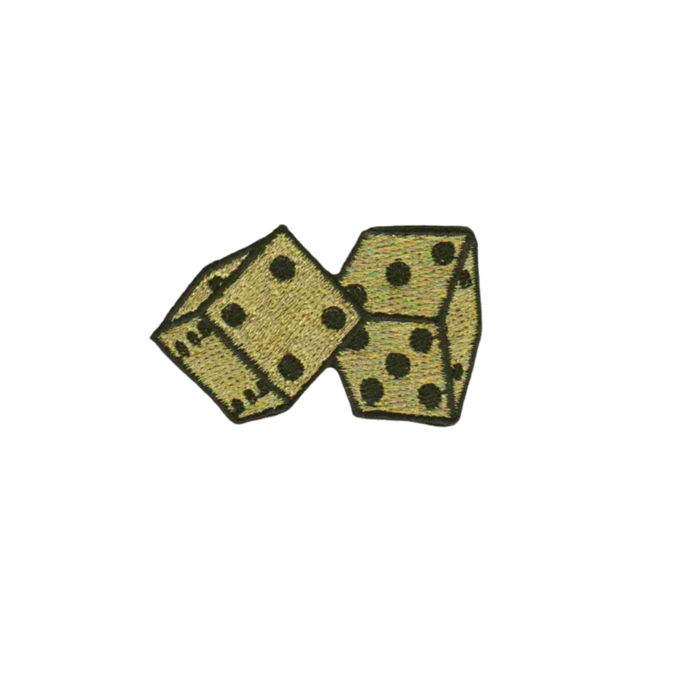 Double Dice Gambling (4-PAck)Iron On Patch: Red & Gold