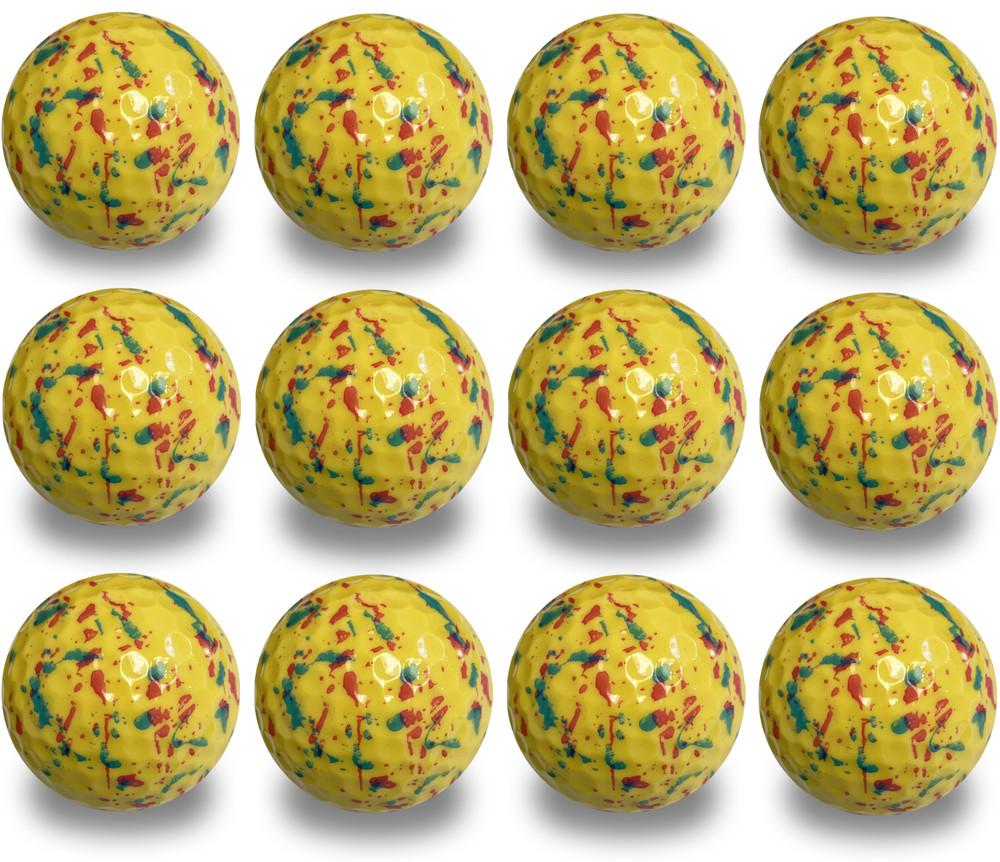 Personalized Confetti Golf Balls 12 pack - Yellow - Great Gift Idea