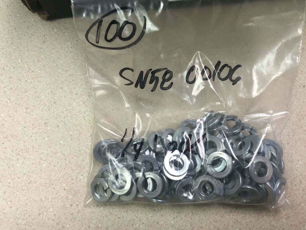 1/4" BOLT SIZE SPLIT LOCK WASHER ZINC PLATED - 100PC