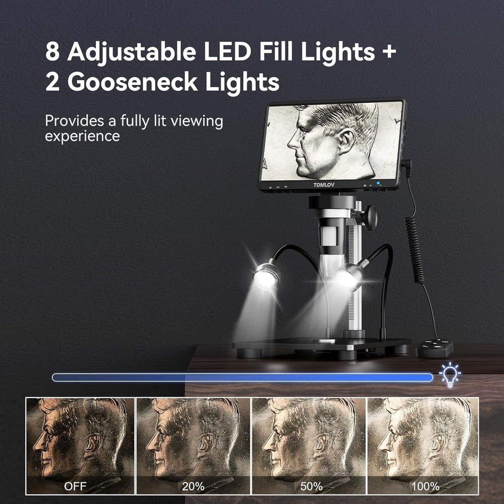 Explore Microscopic Wonders: DM9B 1200X LCD Microscope with Rotatable 7" Screen