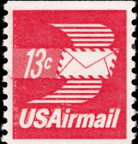 Winged Airmail Envelope Booklet Pane 5 + Lable #C79a