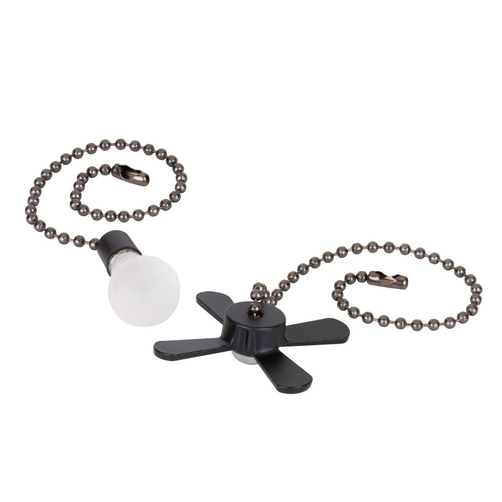 Mainstays 7" Universal Matte Black Metal & Acrylic Ceiling Fan Pull Chains