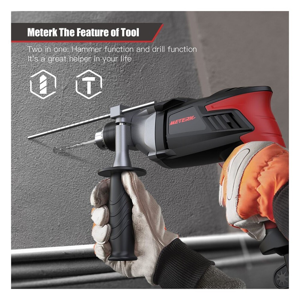 Hammer Drill 950W High Power Impact Drill Tool 13MM Keyed Chuck 17Variable Speed