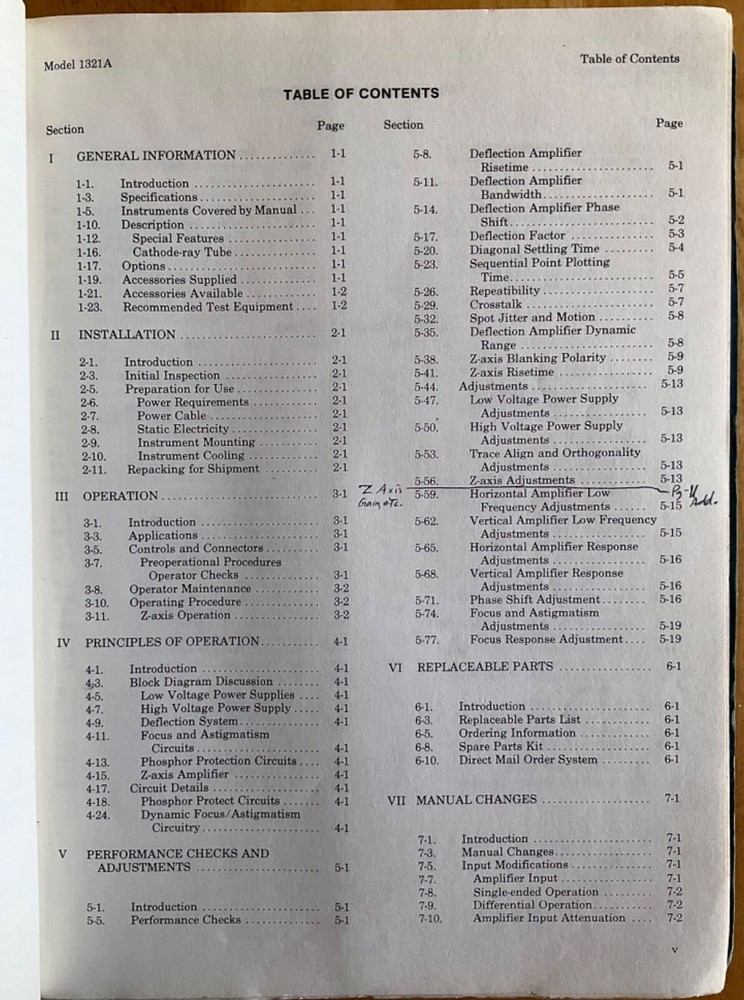 HP Model 1321A Display Operating and Service Manual 1977