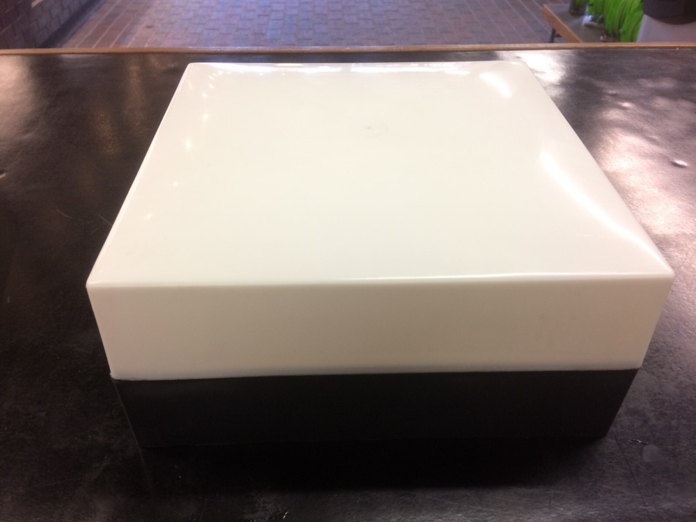 Vintage Philips IP20 Square Ceiling Light Black / White Polypropylene NLK761209K