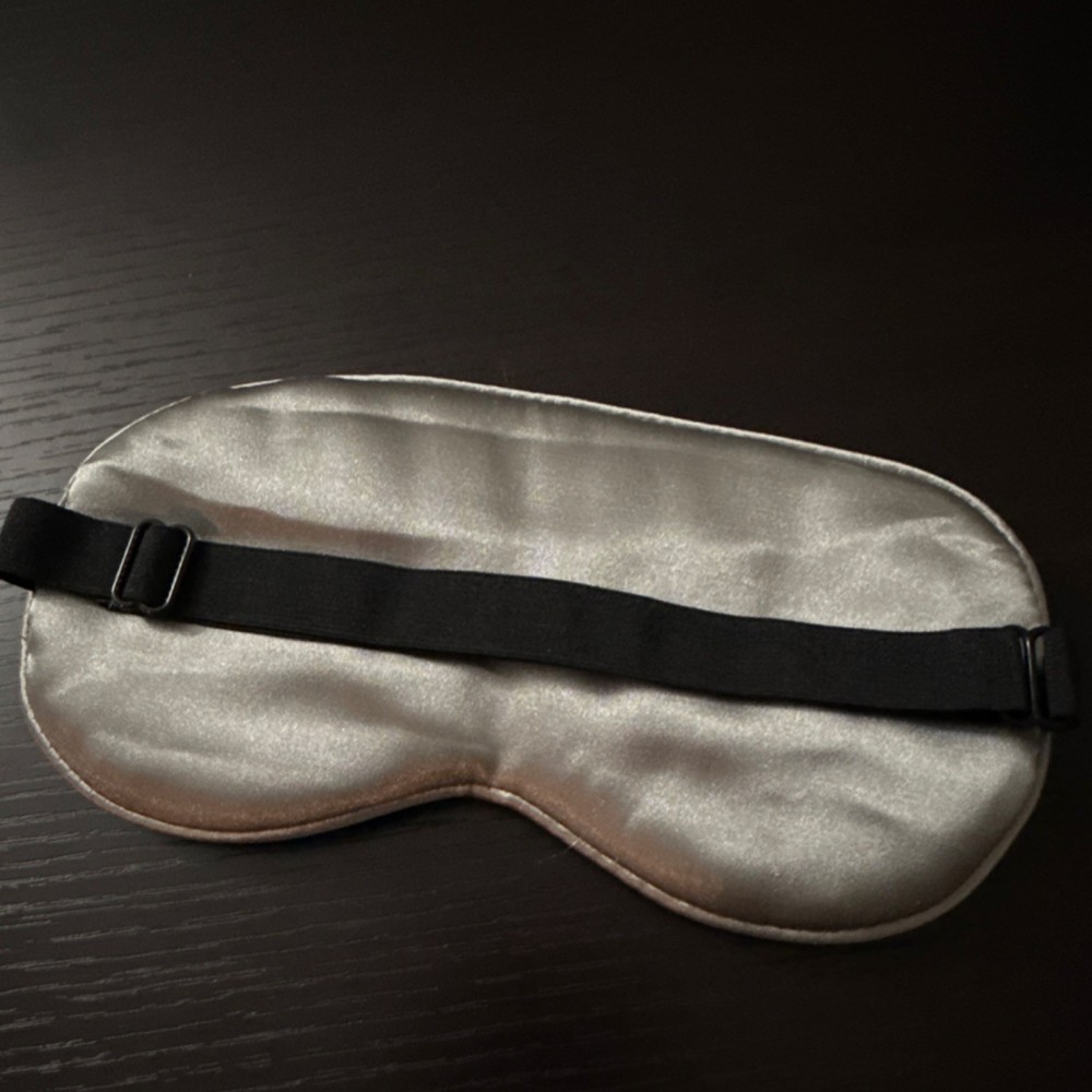 Lola's Apothecary Satin Silver Single Sleep Mask with Adjustable Strap
