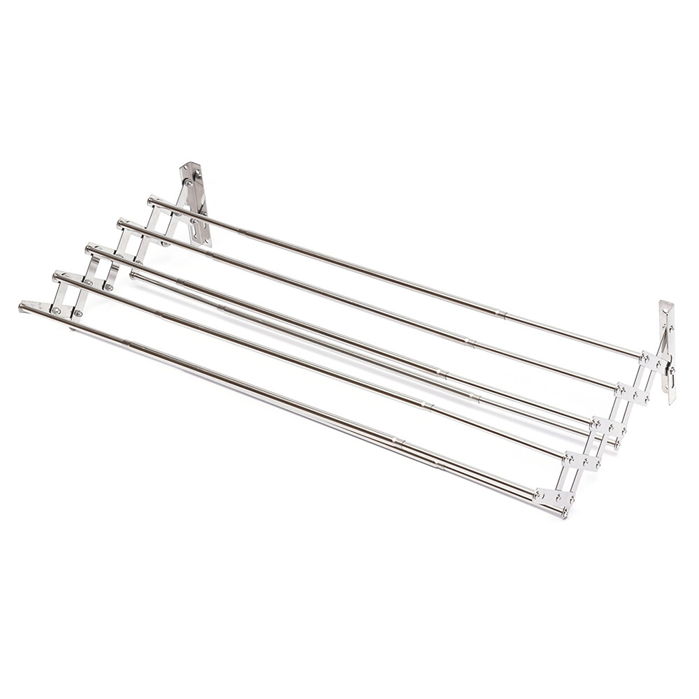 Laundry Hanger Wall-Mounted Expandable Folding Clothes Drying Towel Rack 42~80cm
