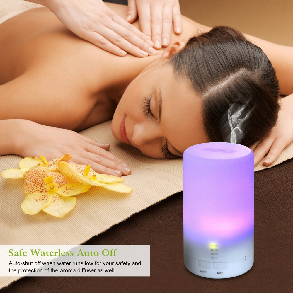 Mini Cool Mist Humidifier Ultrasonic Aroma Essential Oil Diffuser 7 colors Light