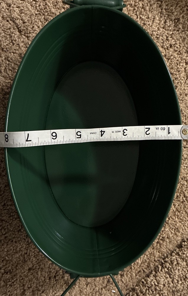 Hunter Green Decorative Tin W Handles, 2