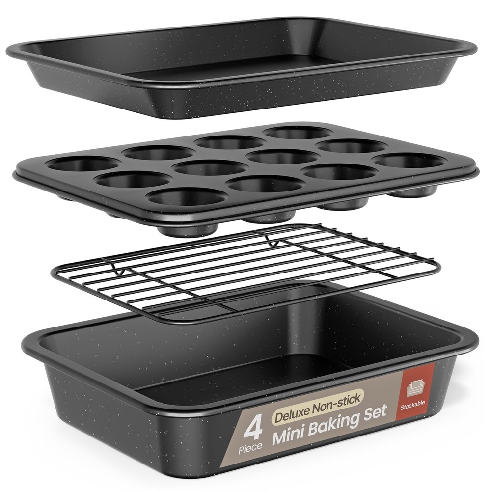 Bakken 4-Piece Bakeware Sets Nonstick Carbon Steel Baking Sheet Stackable