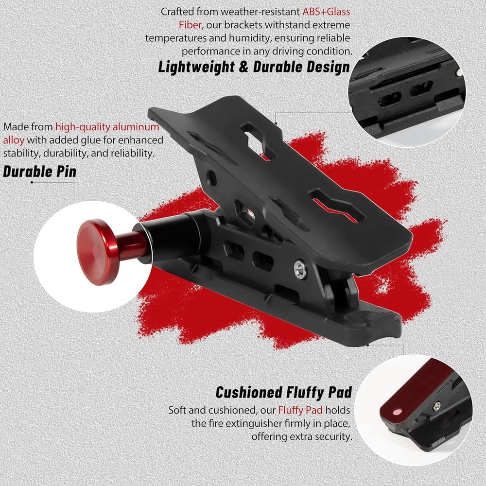 Fire Extinguisher Mount for Vehicle - Quick Release Fire Extinguisher Bracket...