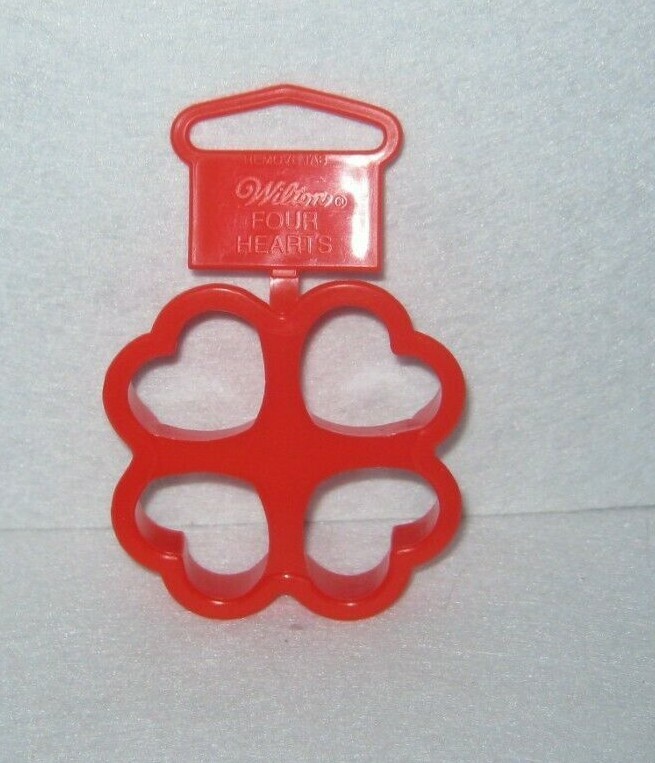 Wilton - Plastic Cookie Cutter - 4 Hearts   - Mini Size -
