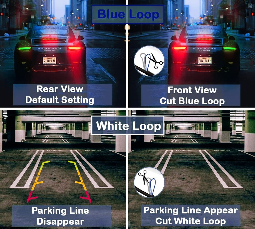 License Plate Backup Camera Rear & Front View for Clarion Universal Car