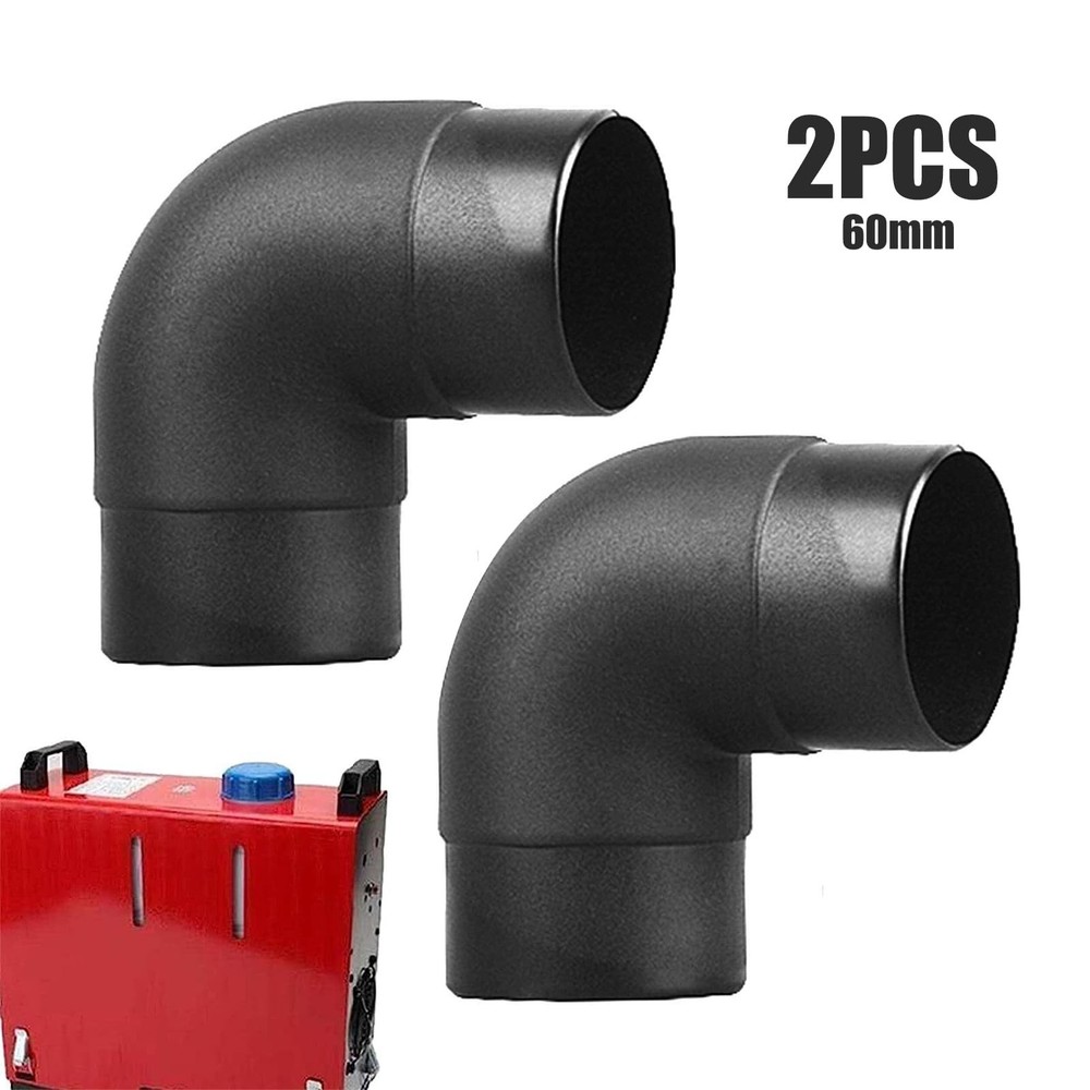 2 Pcs 60mm Universal Car Ducting Pipe Elbow Outlet, L-Shape Elbow Diesel Heat...