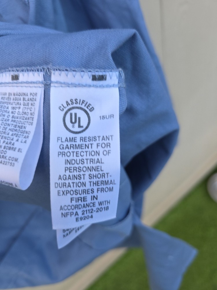 Bulwark FR Concealed Snap-Front Lab Coat Flame Resistant Light Blue XXL-REGULAR