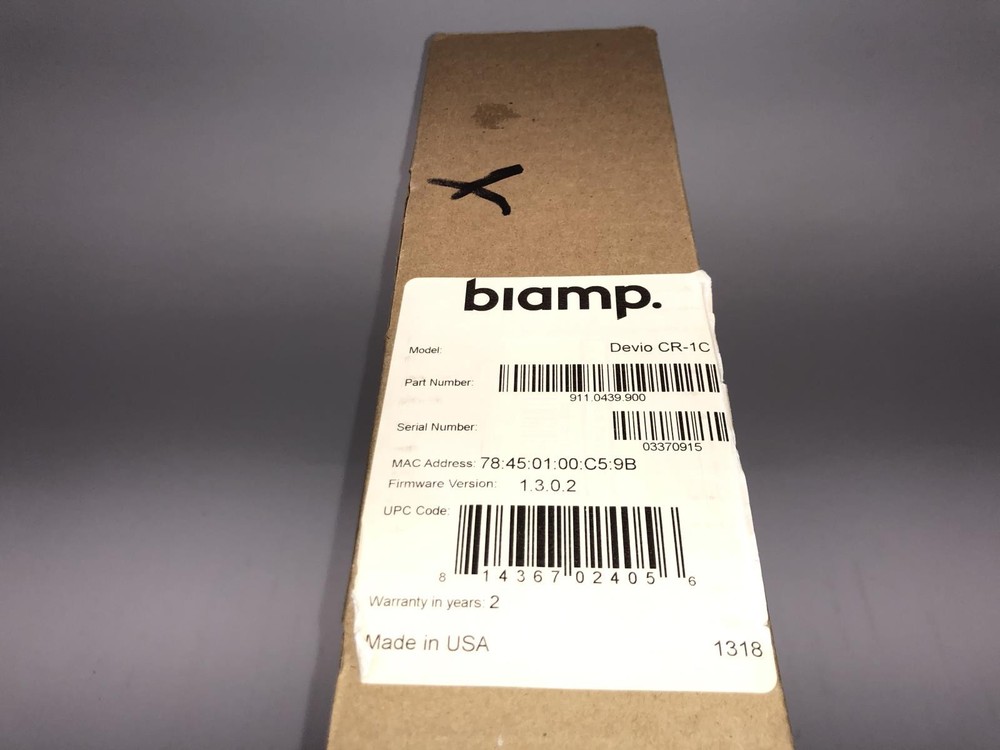 Biamp Devio CR-1C Conference Room System with Hub and Ceiling Mic - NEW
