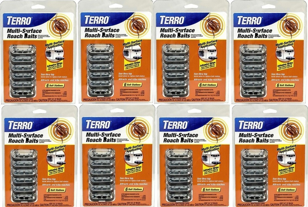 Terro T500 6 Count Multi Surface Roach Baits - Pack of 8