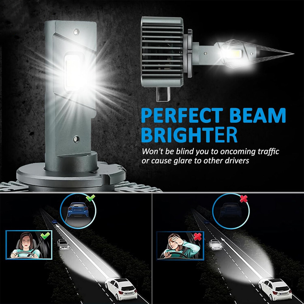 2pcs D3R D3S LED Headlight Bulbs 200W 6000K Super White HID Xenon Conversion Kit