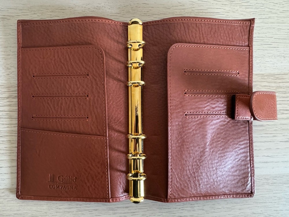 Gillio Firenze Slim Compagna Apoca Rust Gold Ring Personal Size Planner