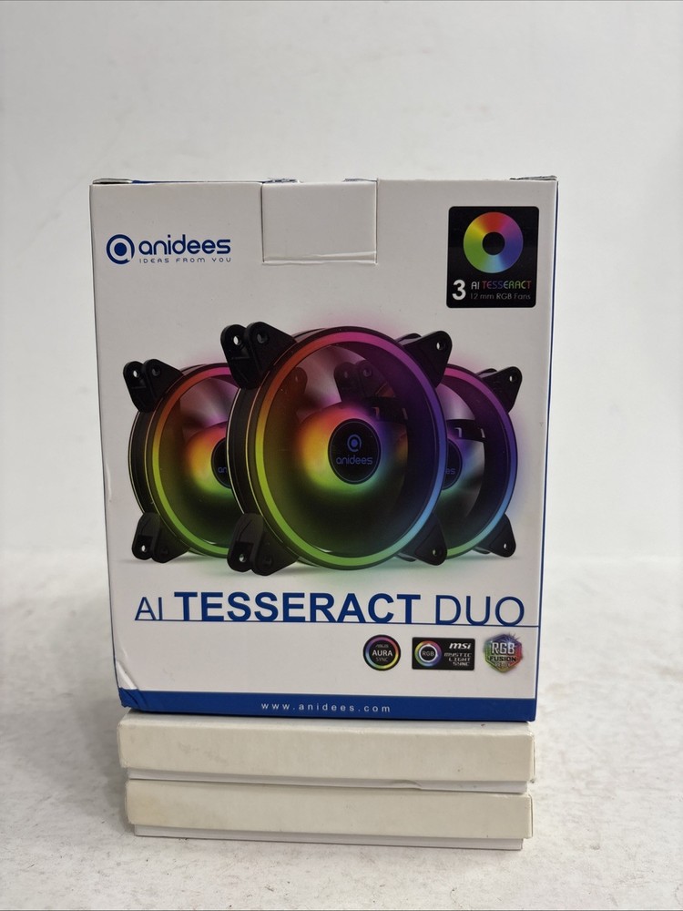 Anidees (AI-TESSERACT-DUO)  RGV computer Cooling Fans 5 Pin connectors (3 Pack)