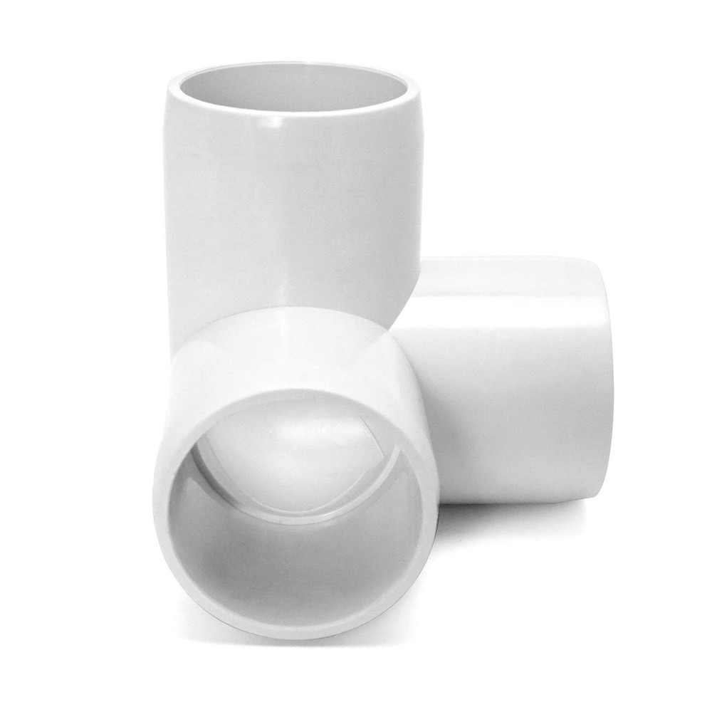QWORK 3 Way 1 1/4" Tee PVC Fitting Elbow,8Pack White