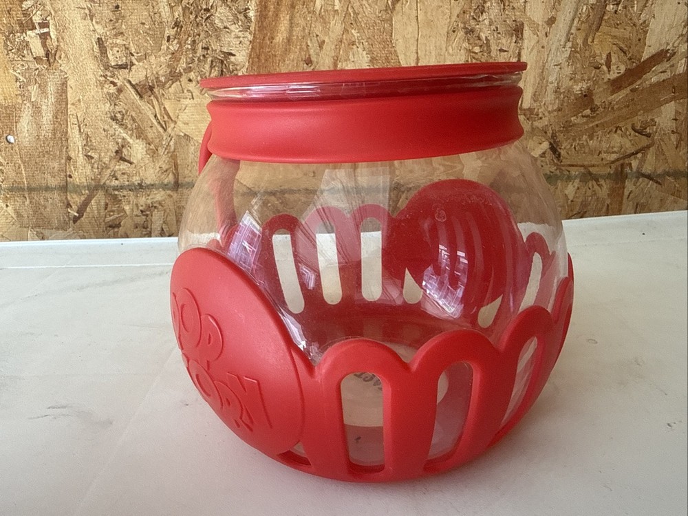 Ecolutin EUC Glass Microwave Popcorn Popper w/ Handle - 3 Quart Capacity
