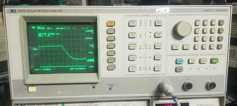 HP8756A Scalar Network Analyzer BRIGHT CRT. FULLY WORKING For use with HP11664