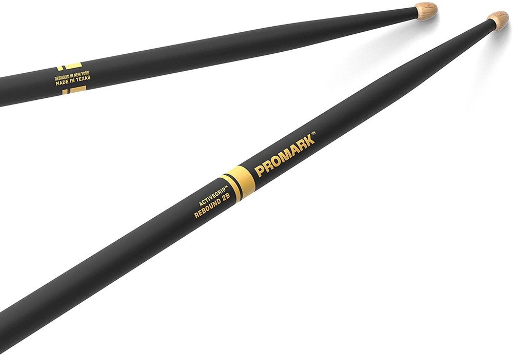 4 PACK Promark Rebound 2B ActiveGrip Acorn Tip Drumsticks