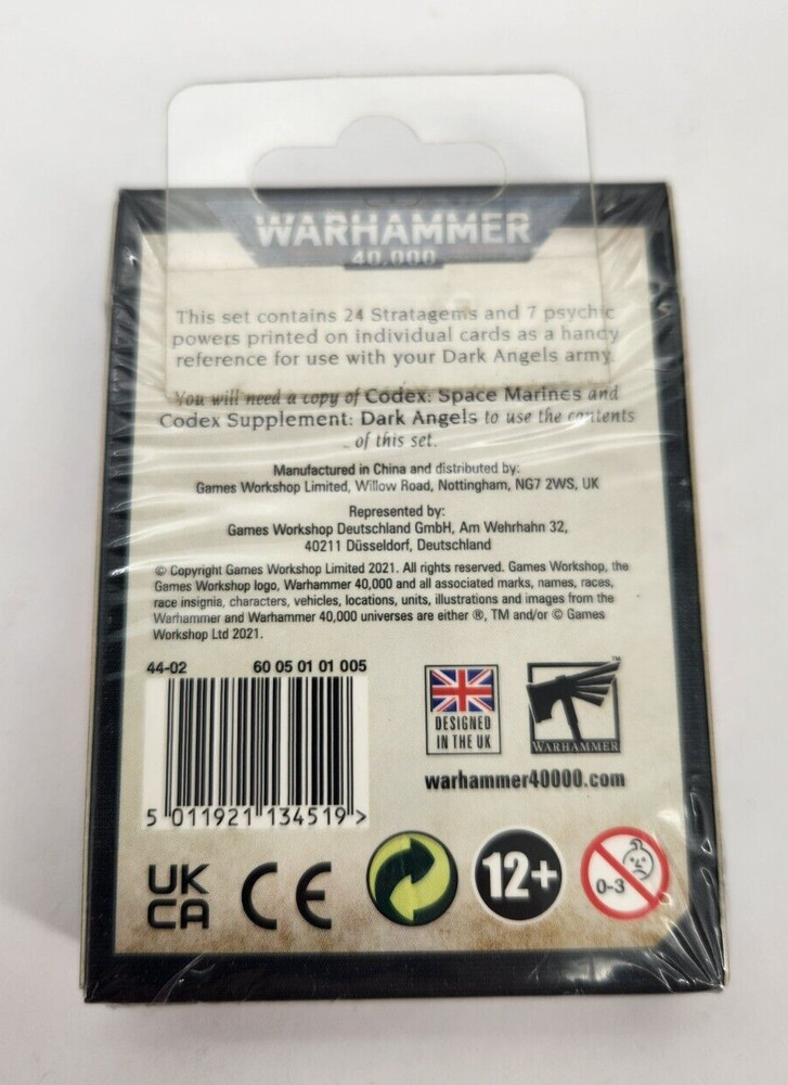 NEW!!! Games Workshop Warhammer 40k Datacards: Dark Angels