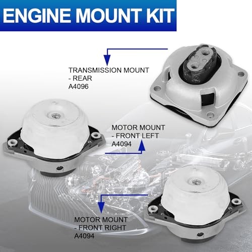 3PC Engine Motor & Trans Mounts Set (9940 9666) - Vibration Dampening Support