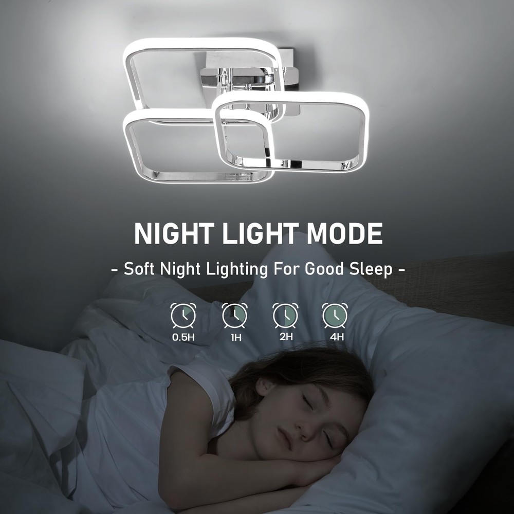 Modern Ceiling Light,Dimmable LED Ceiling Light Fixtures with Remote Control,...