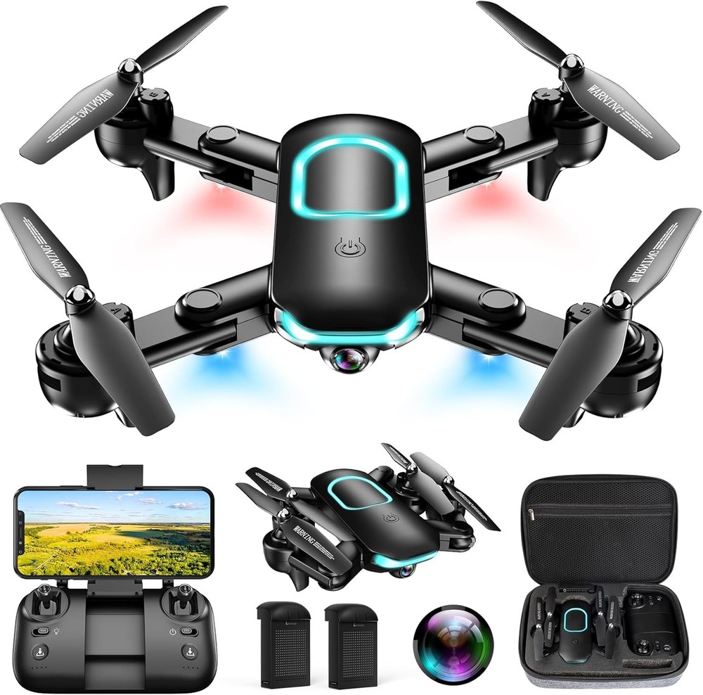Drone with Camera, Foldable for Beginners 1080P Obsidian