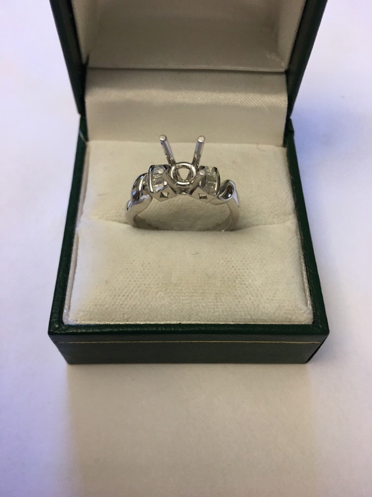 Solid 18k Gold And Diamond Engagement Ring Mounting