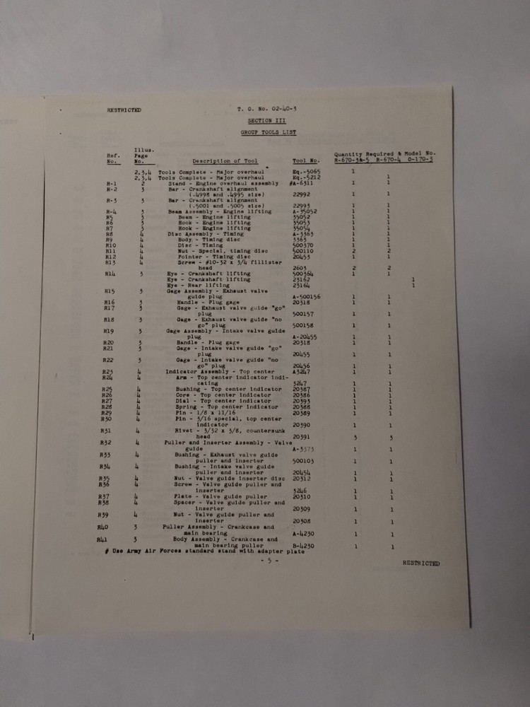 Continental Aircraft Engines Overhaul Tools Catalog August 10, 1942-Copy