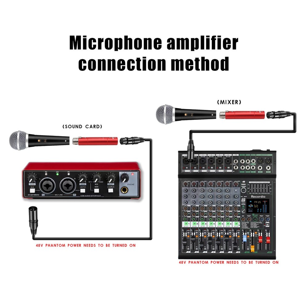 Inline Microphone Preamp Lossless Amplification Dynamic Active Inline Mic