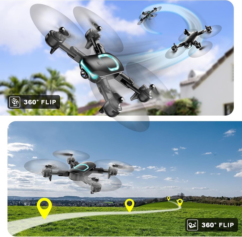 Drone with Camera, Foldable for Beginners 1080P Obsidian