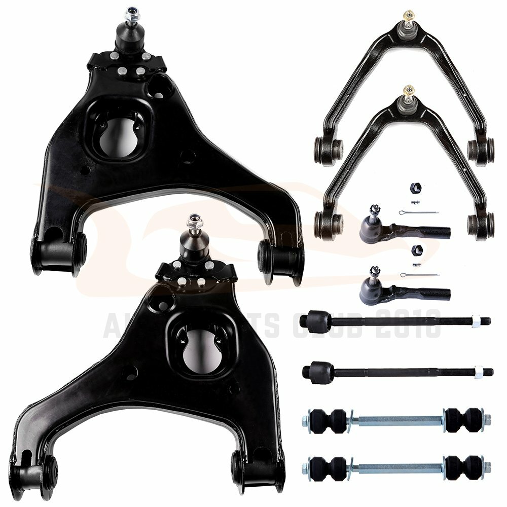For Chevy Silverado 1500 2WD 10PCS Front  Control Arms Sway Bars Tie Rods Kit