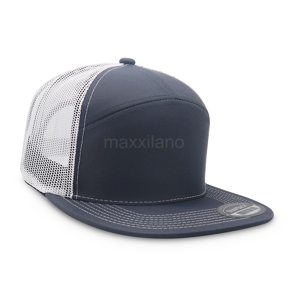 Men Snapback Hat Cotton Mesh Solid Flat Brim Women Baseball Cap Trucker Visor
